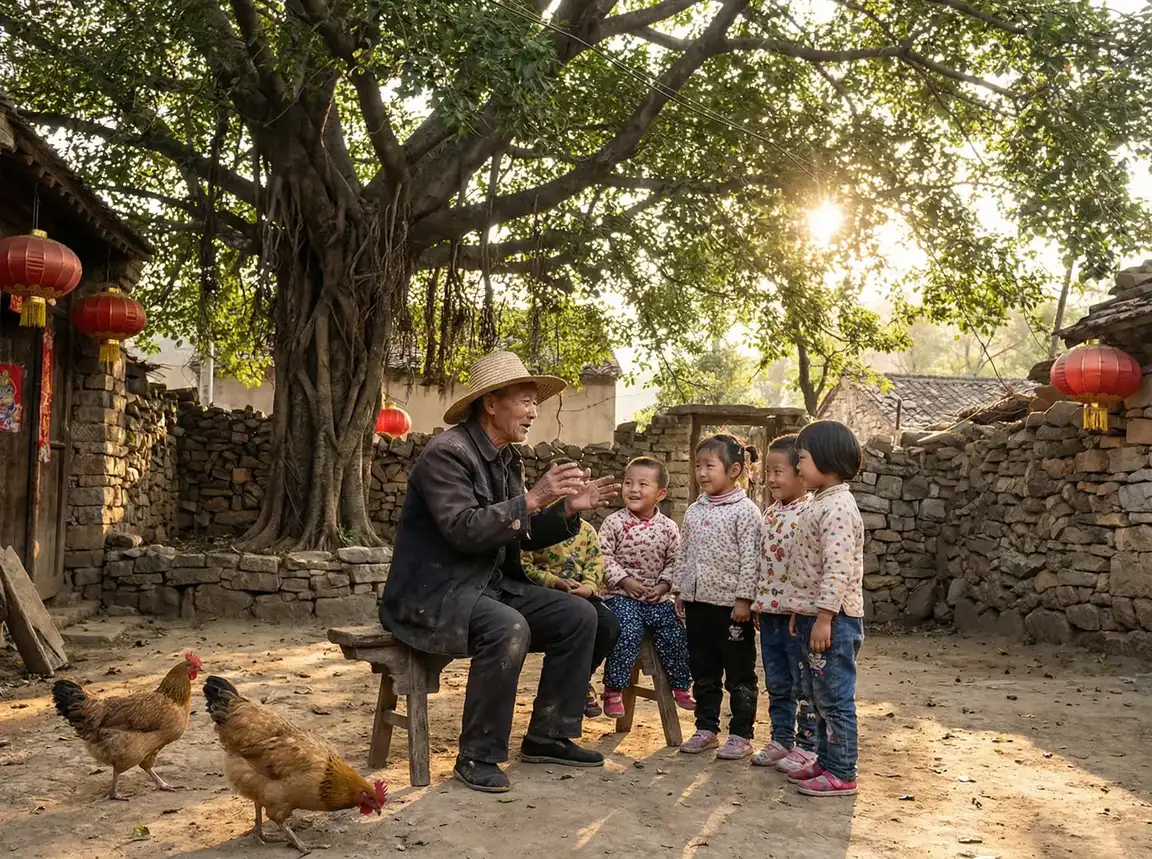 老人在大榕树下给孩子们讲故事 - 凌晨三点电影免费播放 乡村记忆
